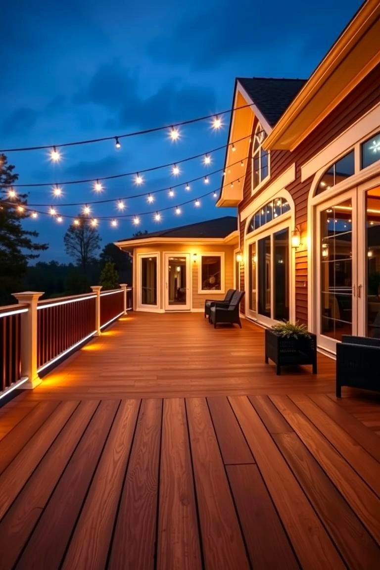Installing Outdoor Lighting for Ambiance and Safety - 25 Large Deck Ideas