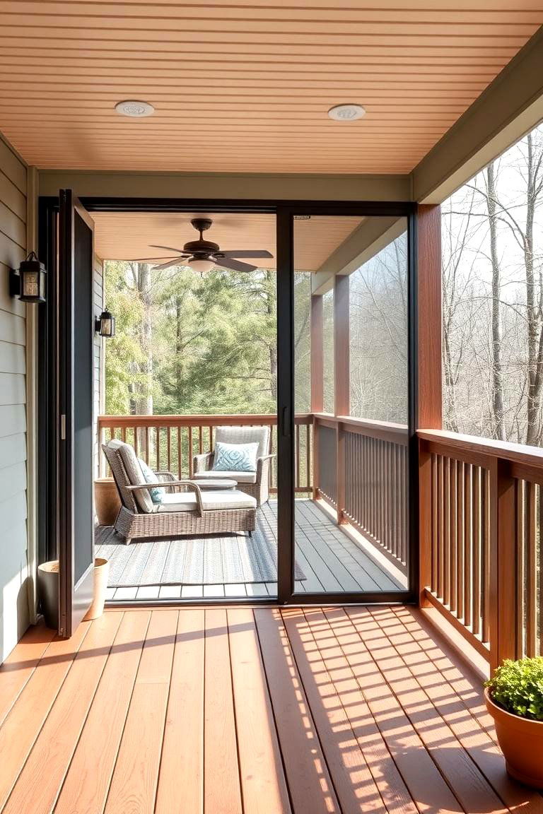 Installing a Retractable Screen Door for Seamless Access - 25 Deck Steps Ideas