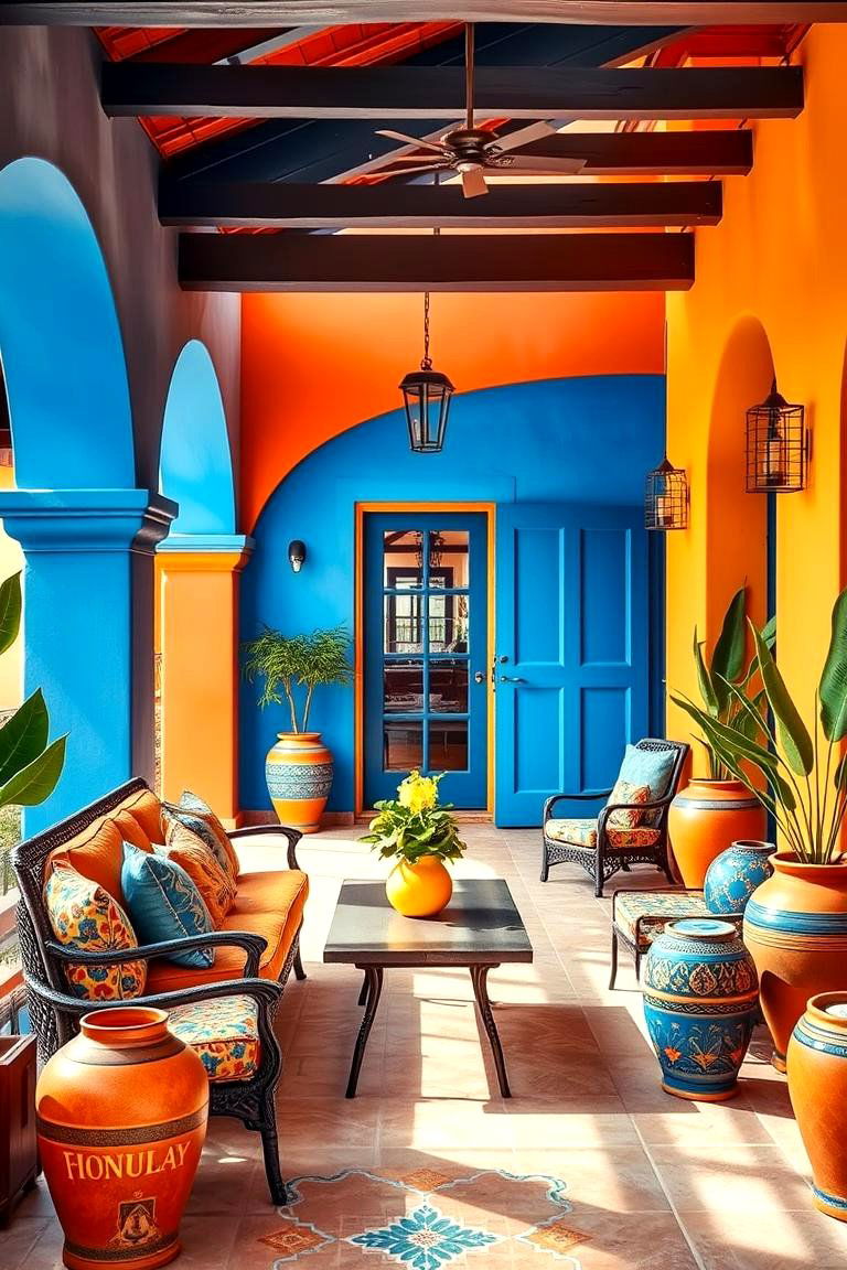 Integrate Bold Color Schemes - 25 spanish style patio ideas