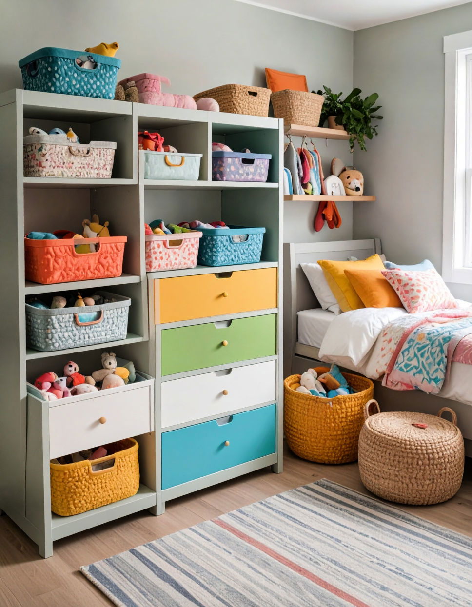 Integrate Colorful Storage Solutions Tween Bedroom Ideas