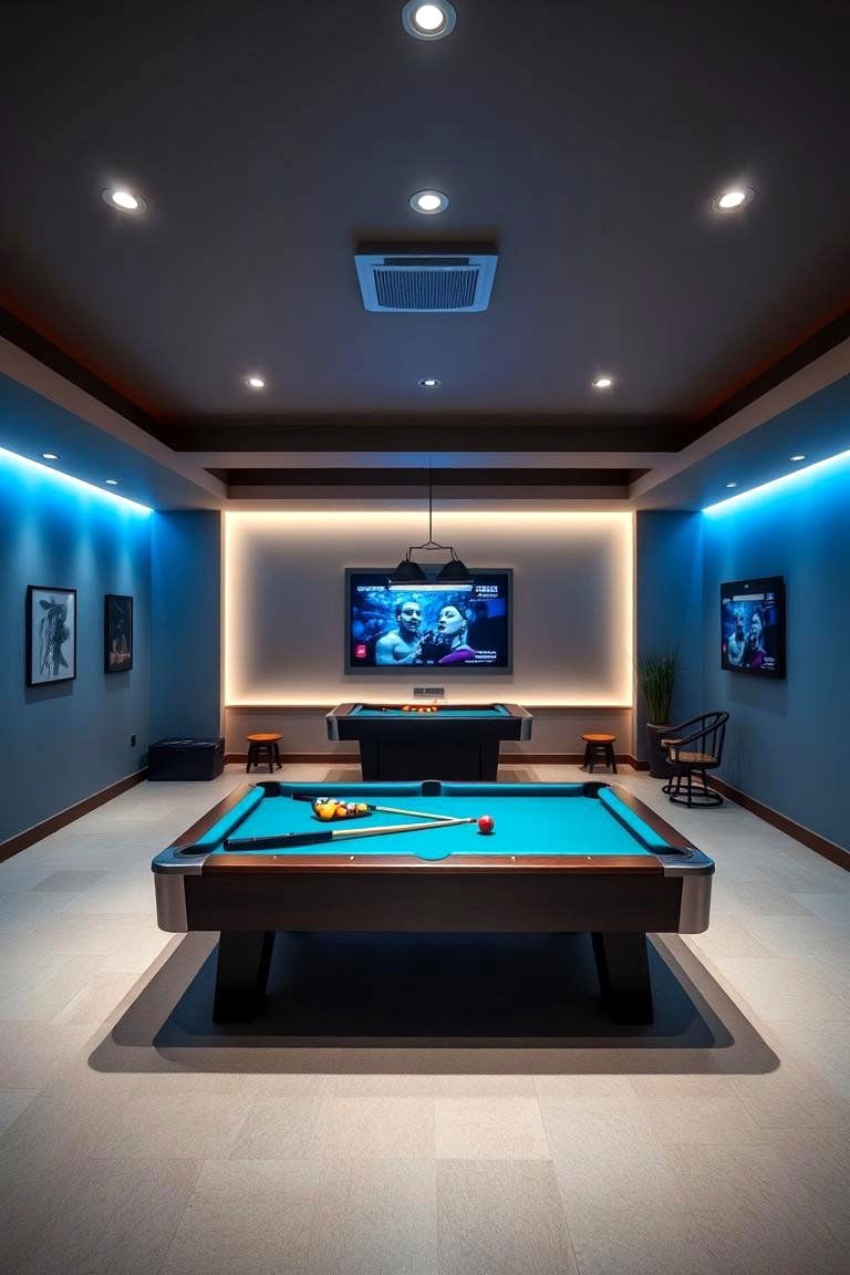 Integrate Smart Lighting Controls - 25 Pool Table Room Ideas
