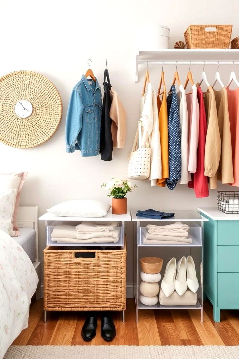 Integrate Stylish Storage Bins - 25 Clean Girl Room Ideas