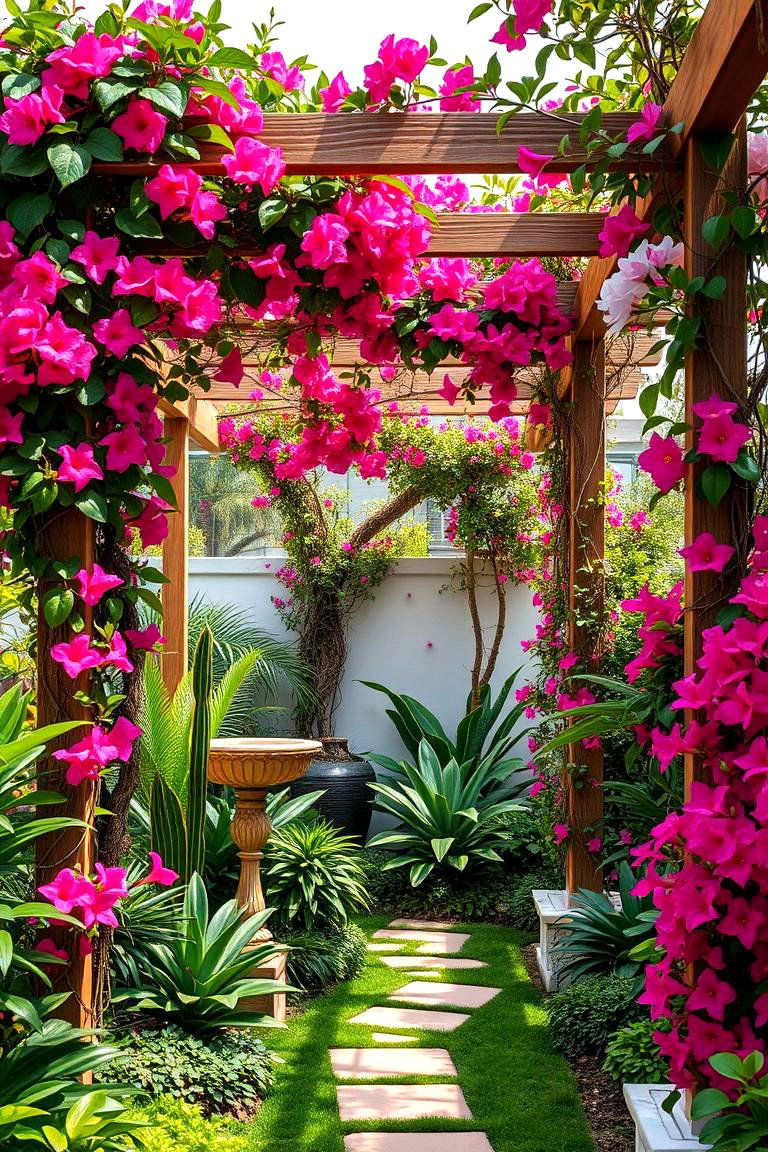 Integrate Tropical Vines for Natural Cover - 25 Tropical Garden Ideas