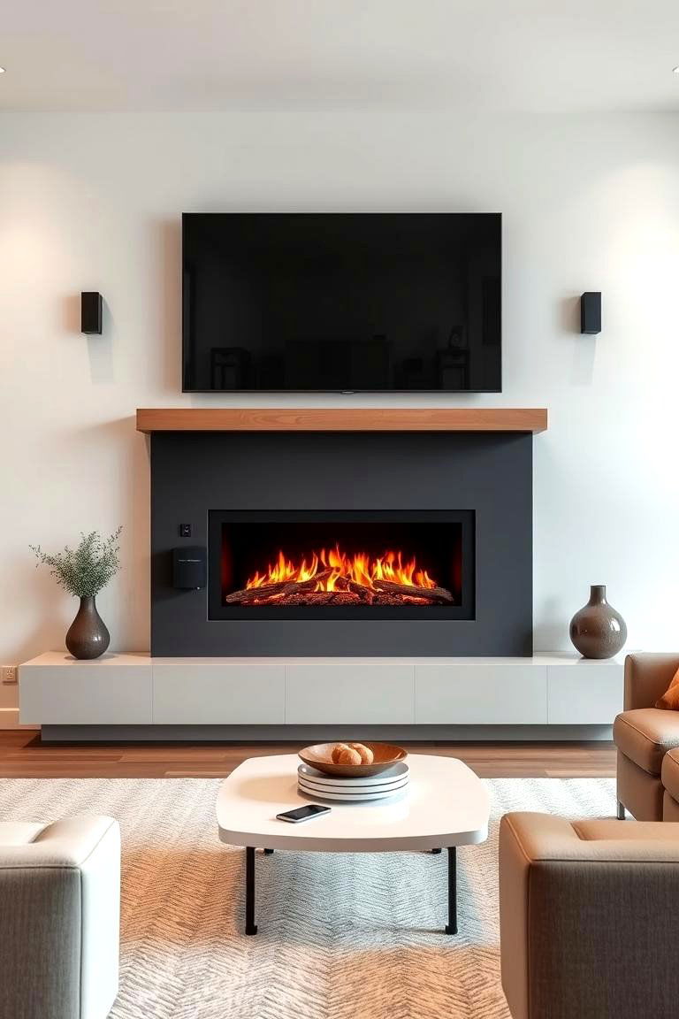 Integrate a Gas Fireplace with a TV Above It - 25 Tv Over Fireplace Ideas