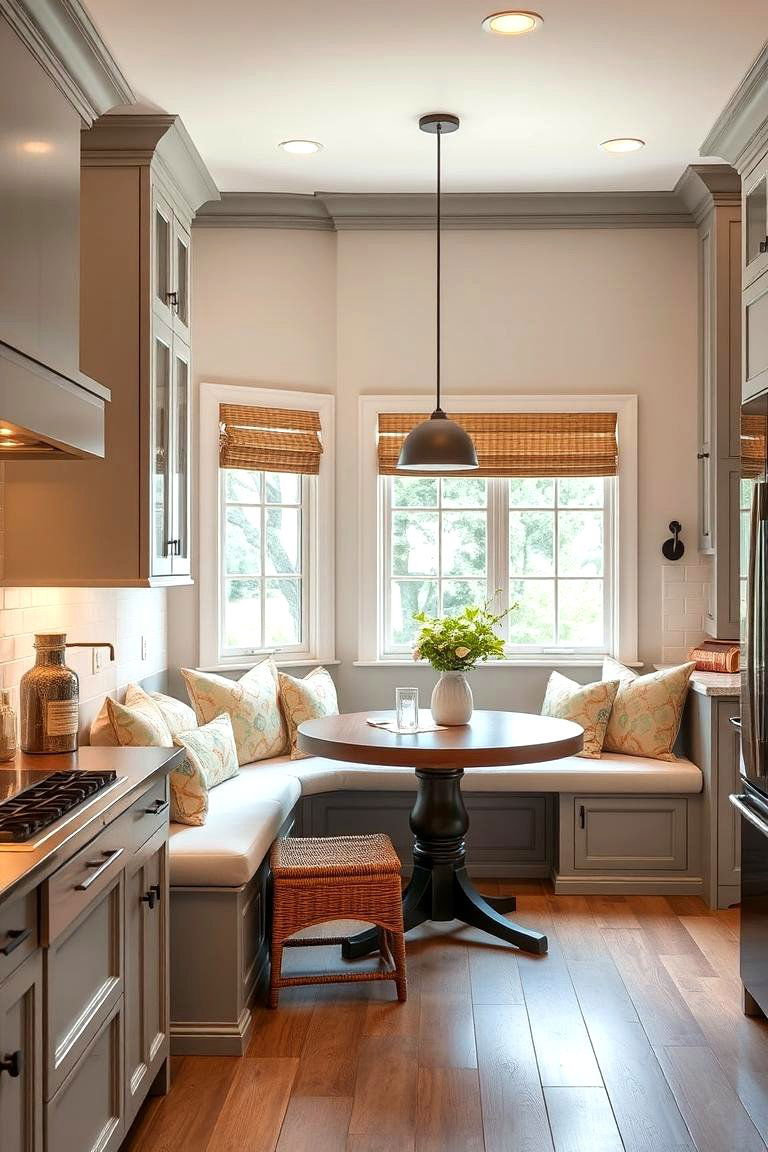 Integrated Breakfast Nook - 25 Transitional Kitchen Ideas