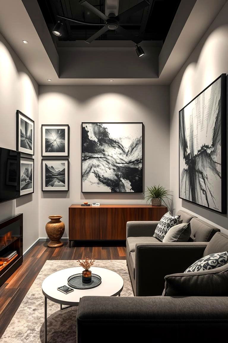 Integrated Display for Art or Photography - 25 Luxury Man Cave Ideas