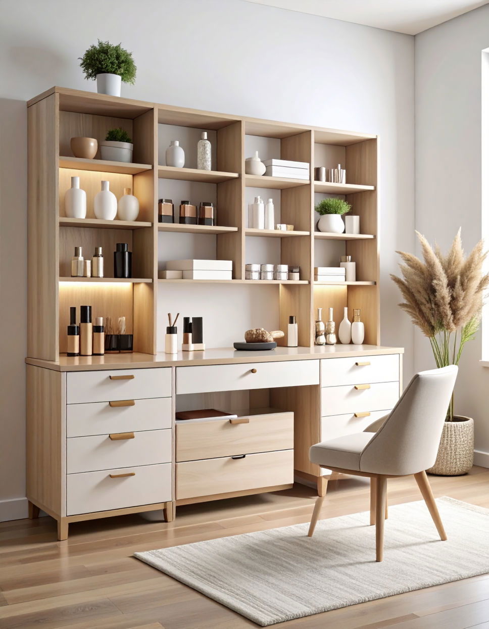 Integrated Drawer Vanity for Hidden Storage
