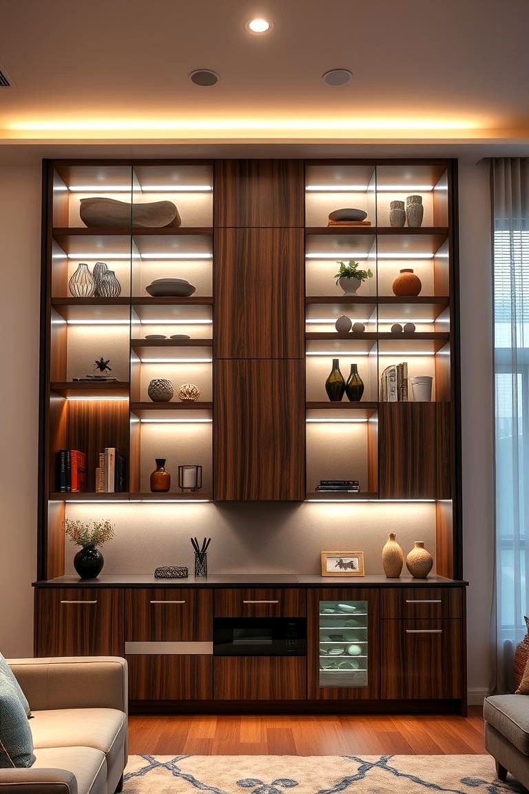 Integrated Lighting for Added Ambiance - 25 Floor to Ceiling Cabinets Ideas