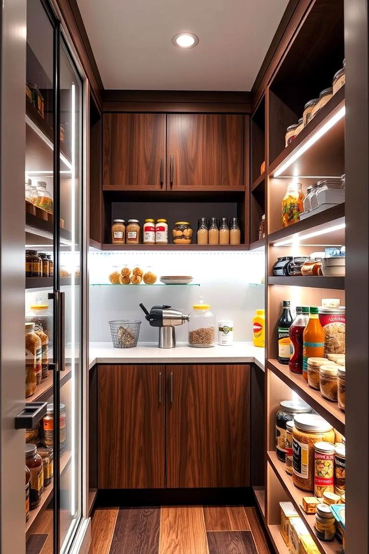Integrated Lighting to Highlight Your Space - 25 Walk in Pantry Ideas