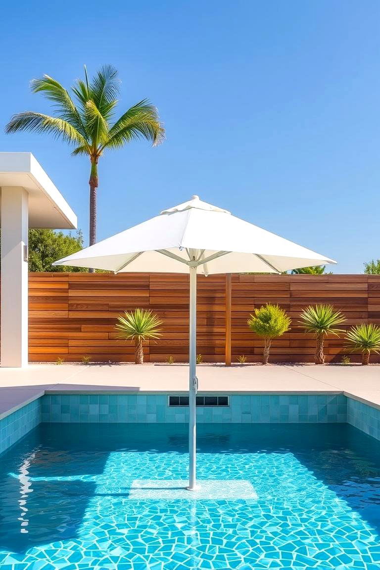 Integrated Pool Umbrellas for Seamless Design - 25 Pool Shade Ideas