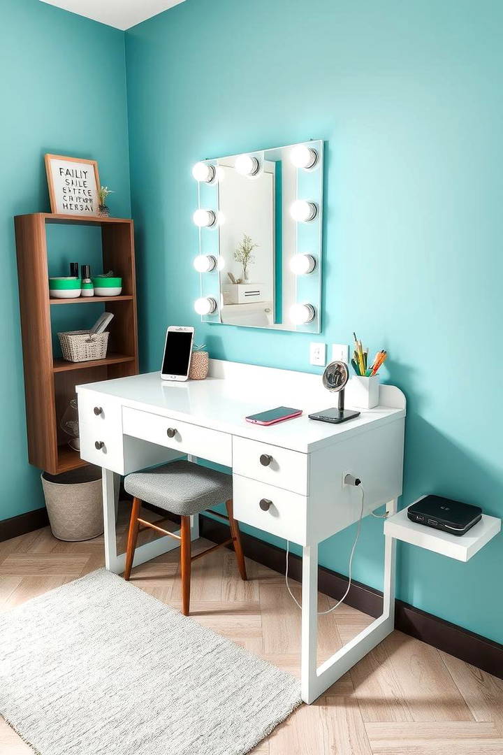 Integrating Smart Outlets for Charging Devices - 25 Vanity Room Ideas