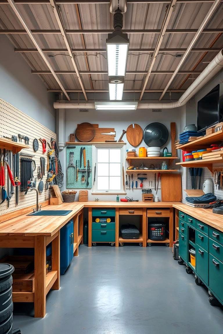 Integrating a Creative Workshop Area - 25 Man Cave Design Ideas
