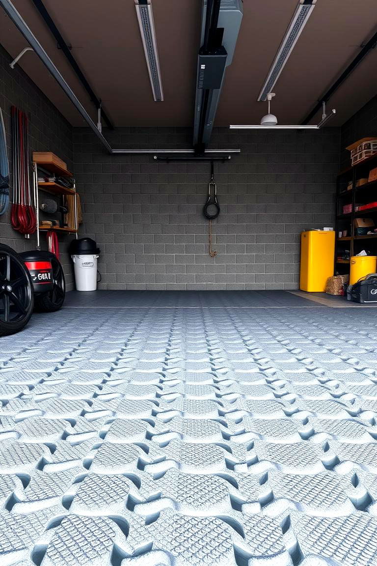 Interlocking Foam Tiles for a Comfortable Soft Surface - 25 Garage Flooring Ideas