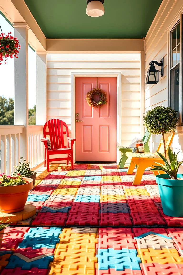 Interlocking Rubber Pavers for Playful and Safe Spaces - 25 Porch Flooring Options