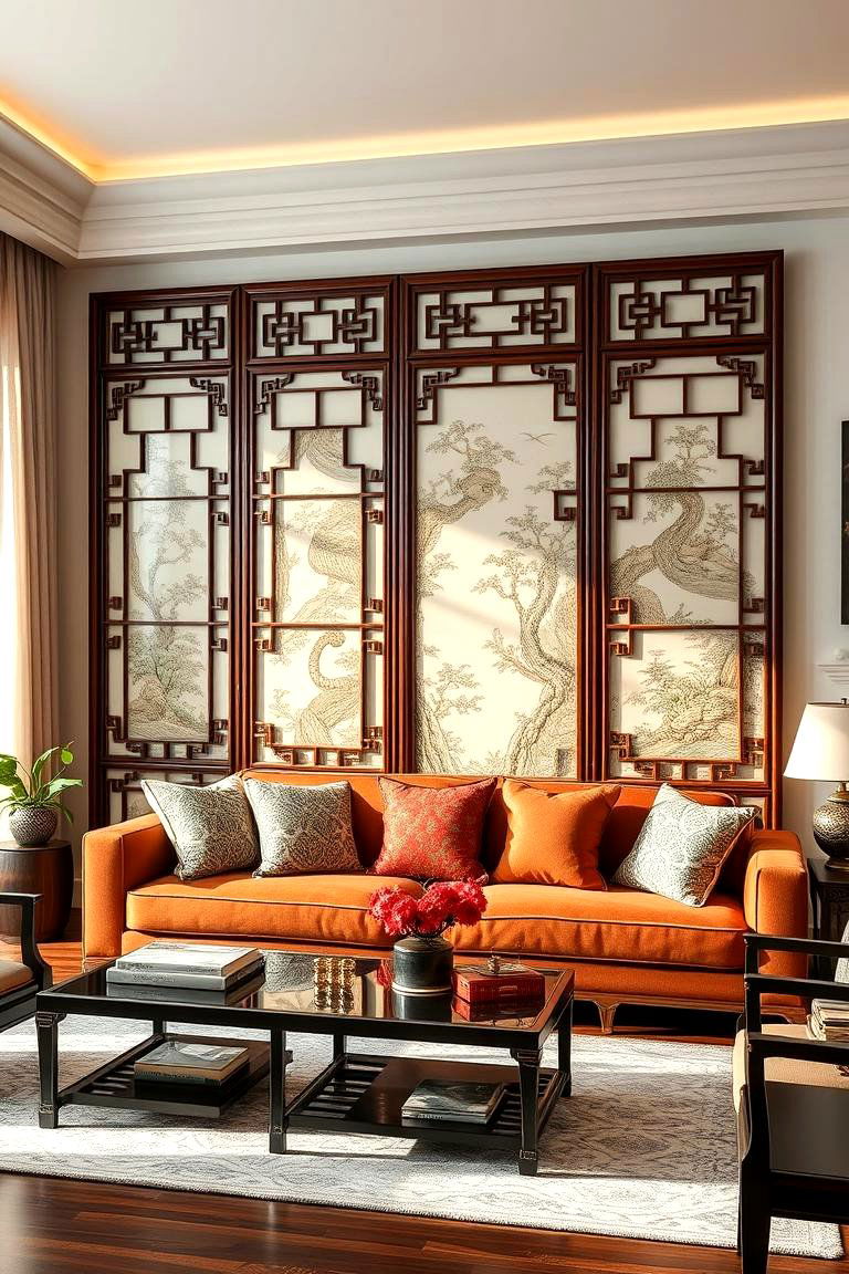 Intricate Chinese Screen Dividers for a Cultural Touch - 25 Chinoiserie Living Room Ideas