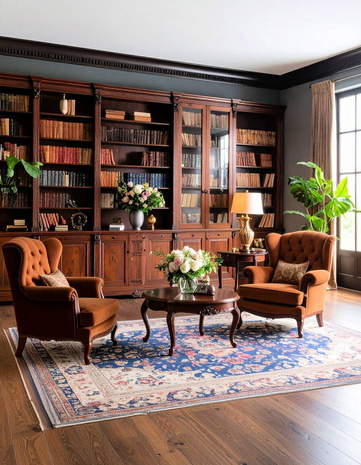 Introduce Dark Wood Furniture Victorian Living Room Ideas