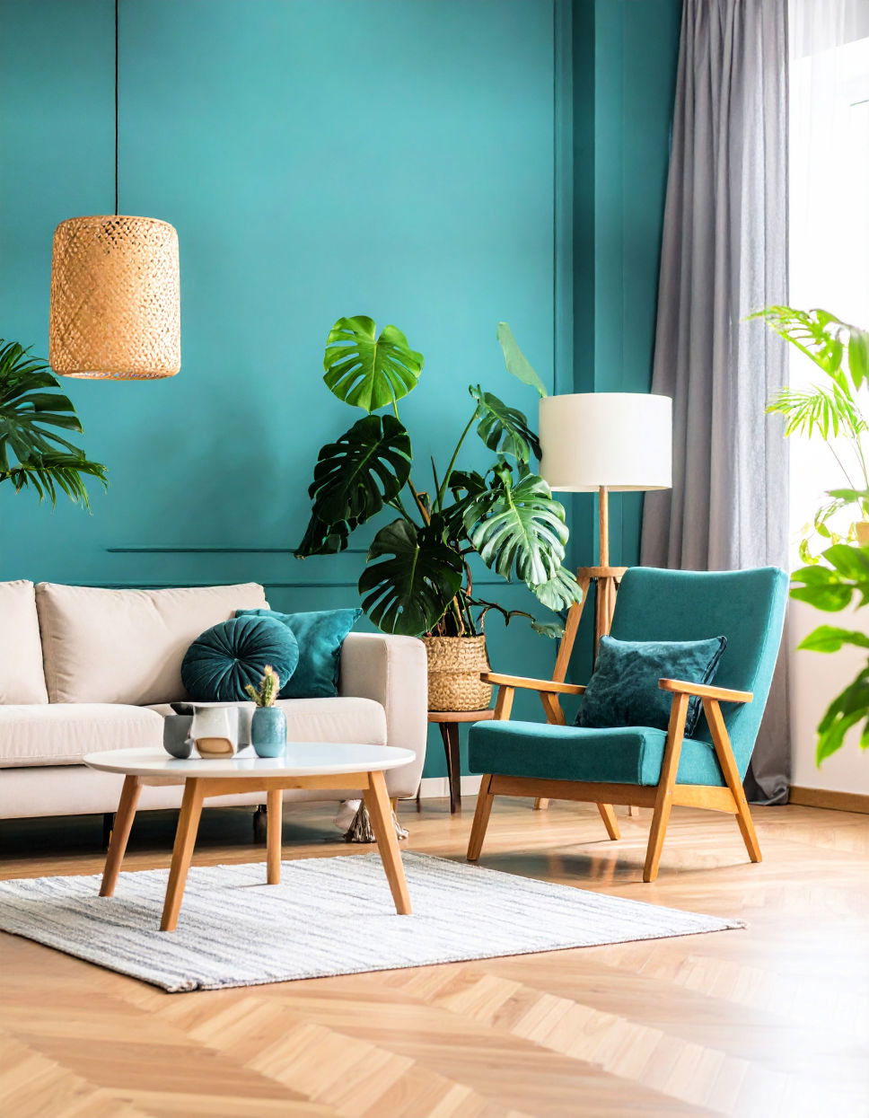 Introduce Lush Greenery Tropical Living Room Ideas