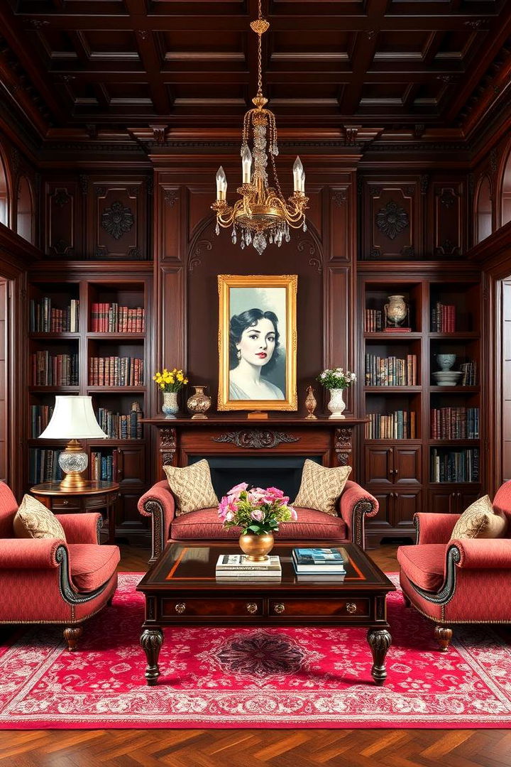 Introduce Rich Wood Accents - 25 Victorian Living Room Ideas