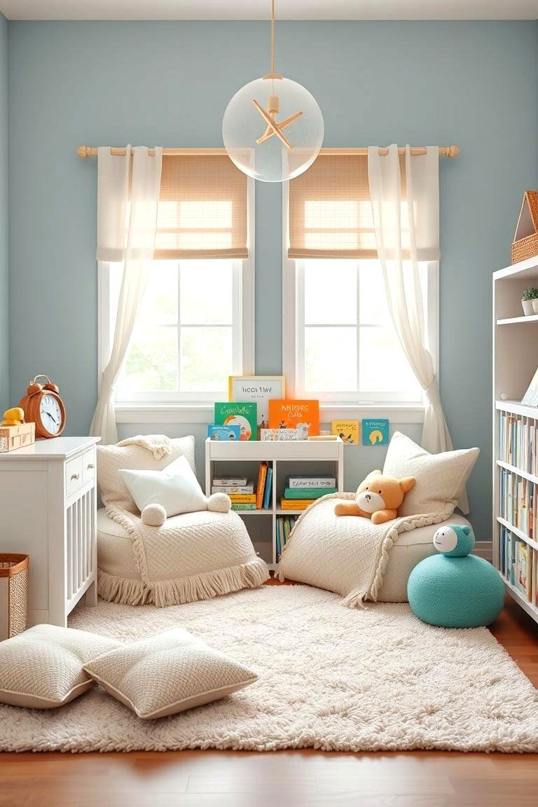 Introducing a Cozy Reading Nook - 25 Twin Nursery Ideas