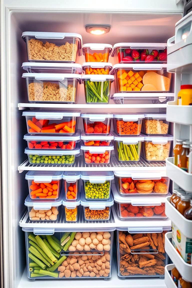 Invest in Stackable Containers for Space Efficiency - 25 Fridge Organization Ideas