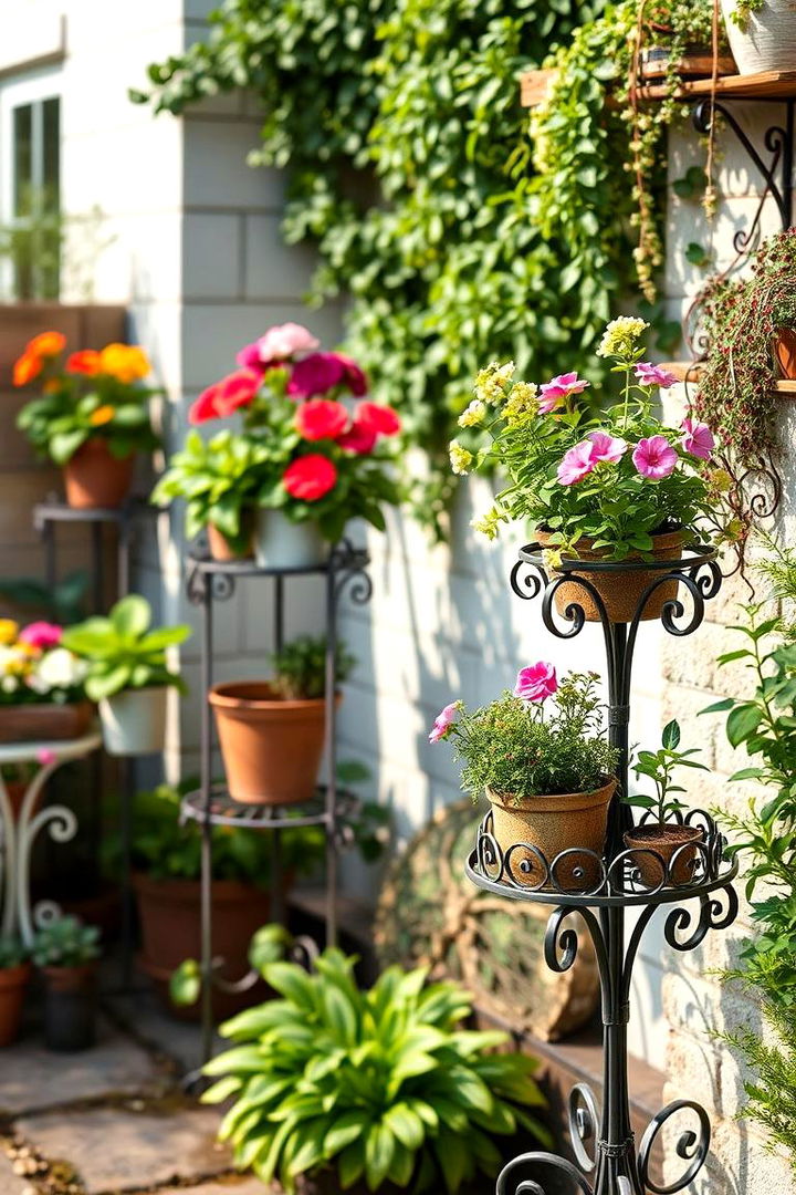 Iron Plant Stands to Showcase Your Garden Treasures - 25 Vintage Garden Ideas