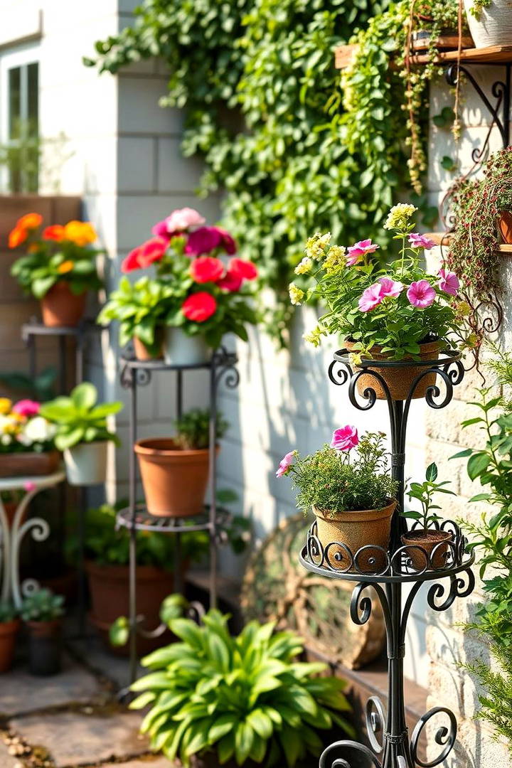 Iron Plant Stands to Showcase Your Garden Treasures - 25 Vintage Garden Ideas