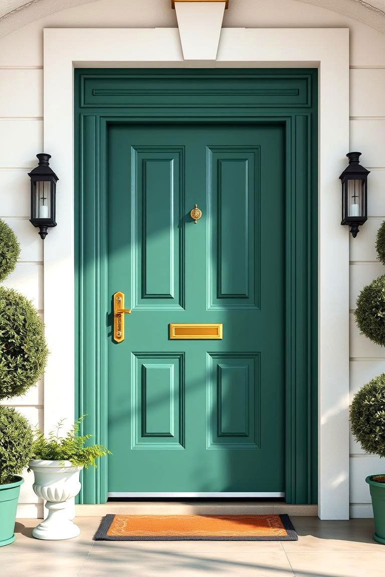 Jade Green for a Cool Refined Look - 25 Green Front Door Ideas