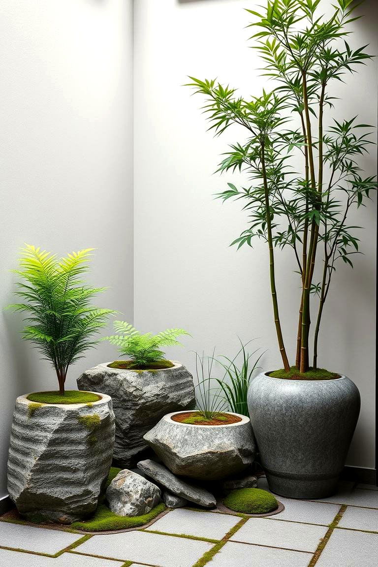 Japanese Inspired Corner Garden with Pots - 25 Corner Garden Ideas With Pots