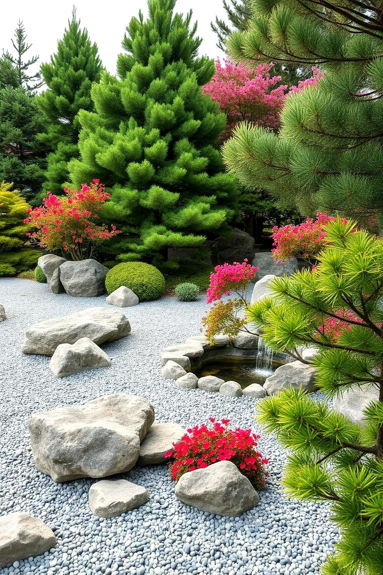 Japanese Inspired Evergreen Landscaping - 25 Front Yard Evergreen Landscaping Ideas