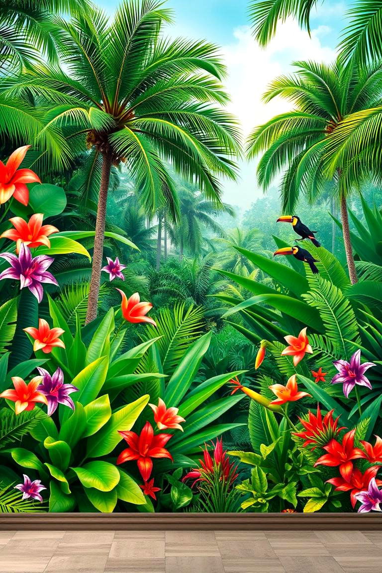 Jungle Paradise Exotic and Lush - 25 Garden Mural Ideas