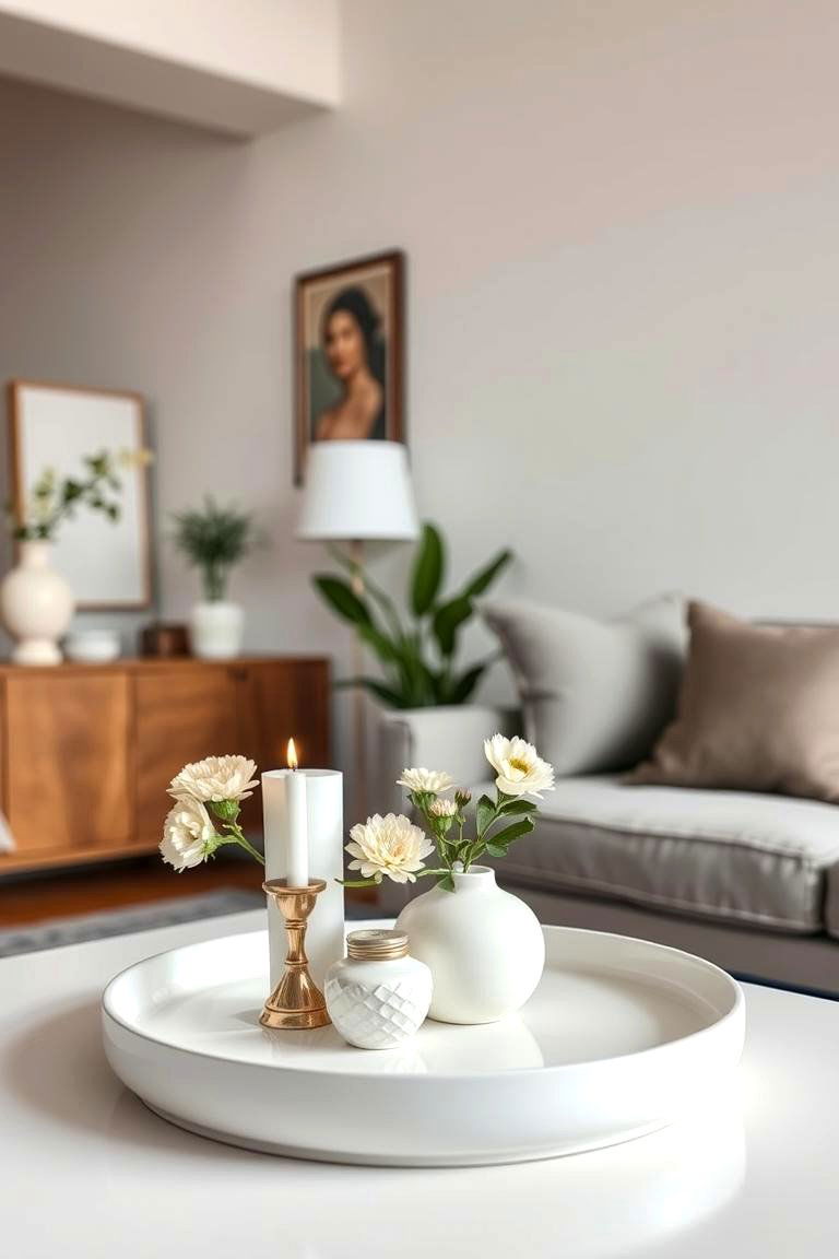 Keep It Simple with a White Ceramic Tray - 25 Tray Decor Ideas