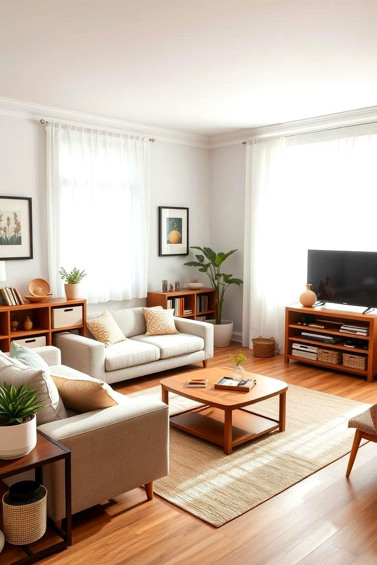 Keep the Space Clutter Free - 25 Feng Shui Living Room Ideas