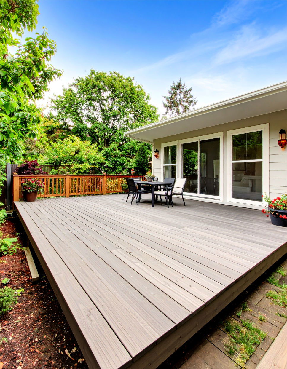 L Shaped Floating Deck