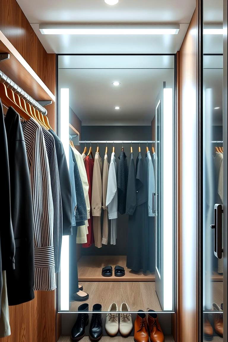 LED Lighted Mirrors - 25 Closet Lighting Ideas