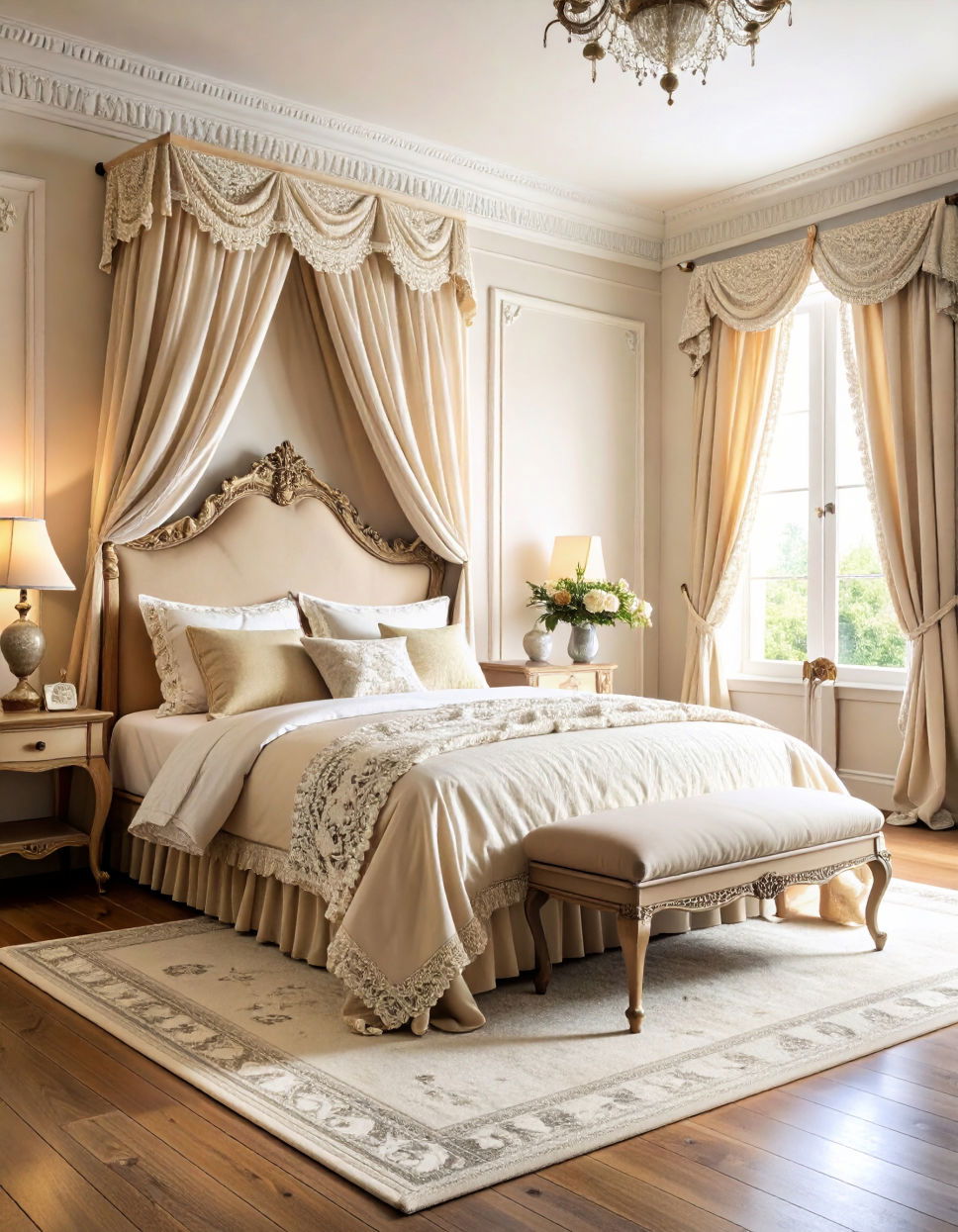 Lace Accents for Delicate Detailing Victorian Bedroom Ideas
