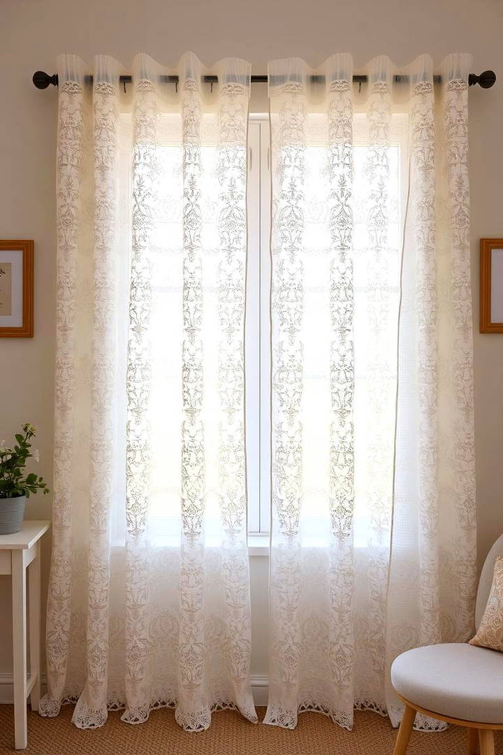 Lace Curtains for Soft Diffused Light - 25 Vintage Nursery Ideas