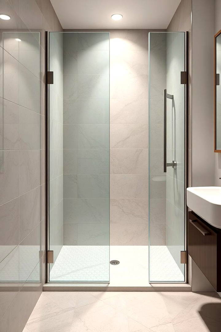 Large Format Tiles for a Seamless Look - 25 Walk-in Shower Tile Ideas