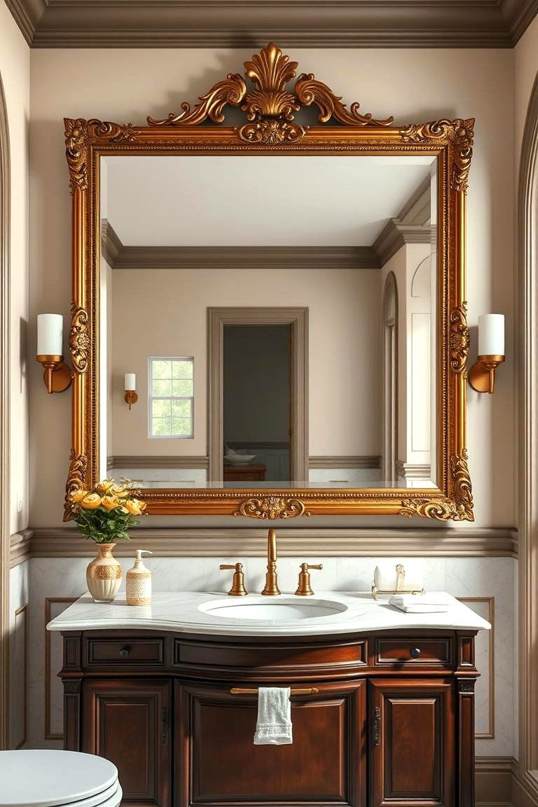 Large Framed Mirror for Grandeur - 25 Traditional Bathroom Ideas