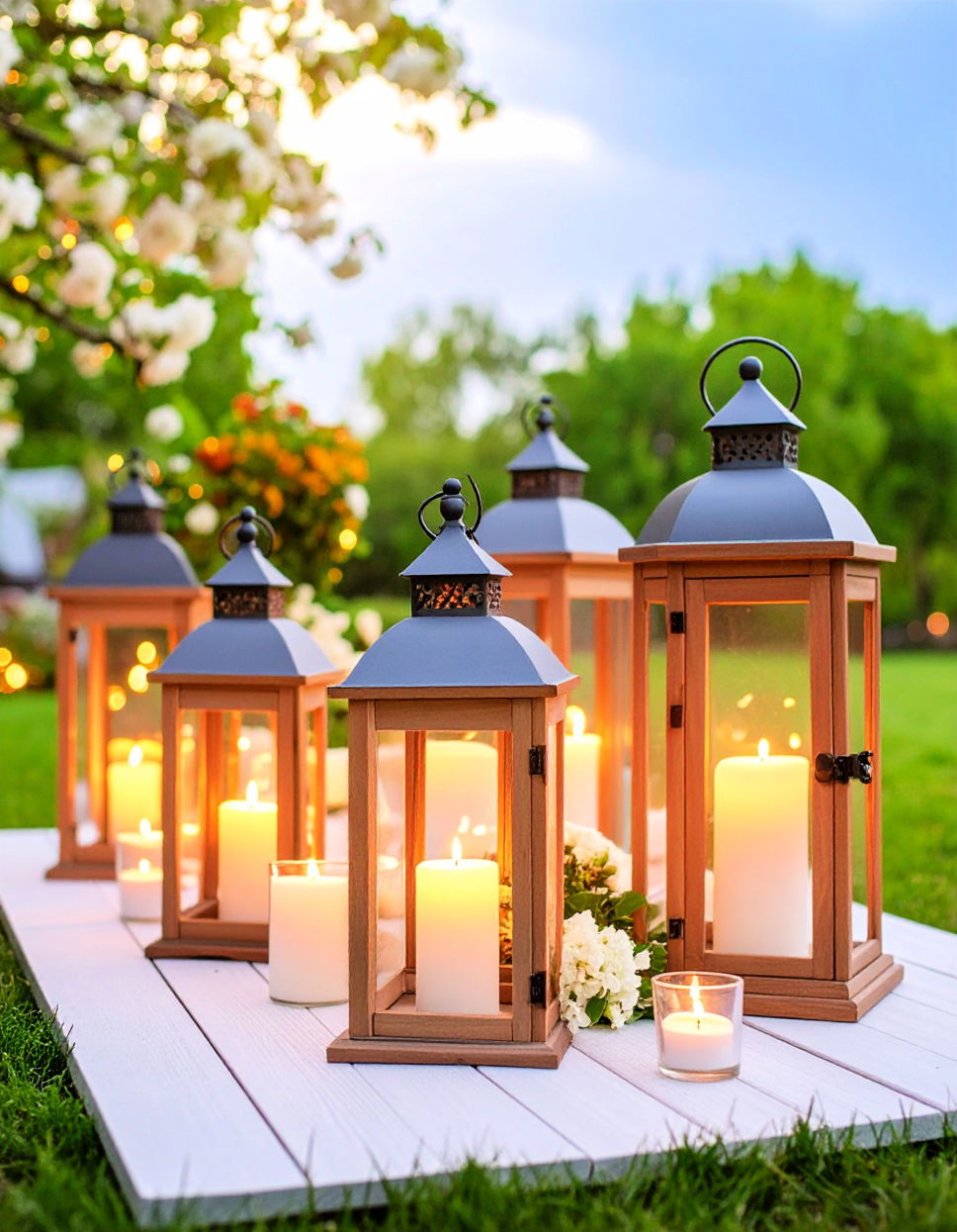 Large Lanterns With Candles Idea