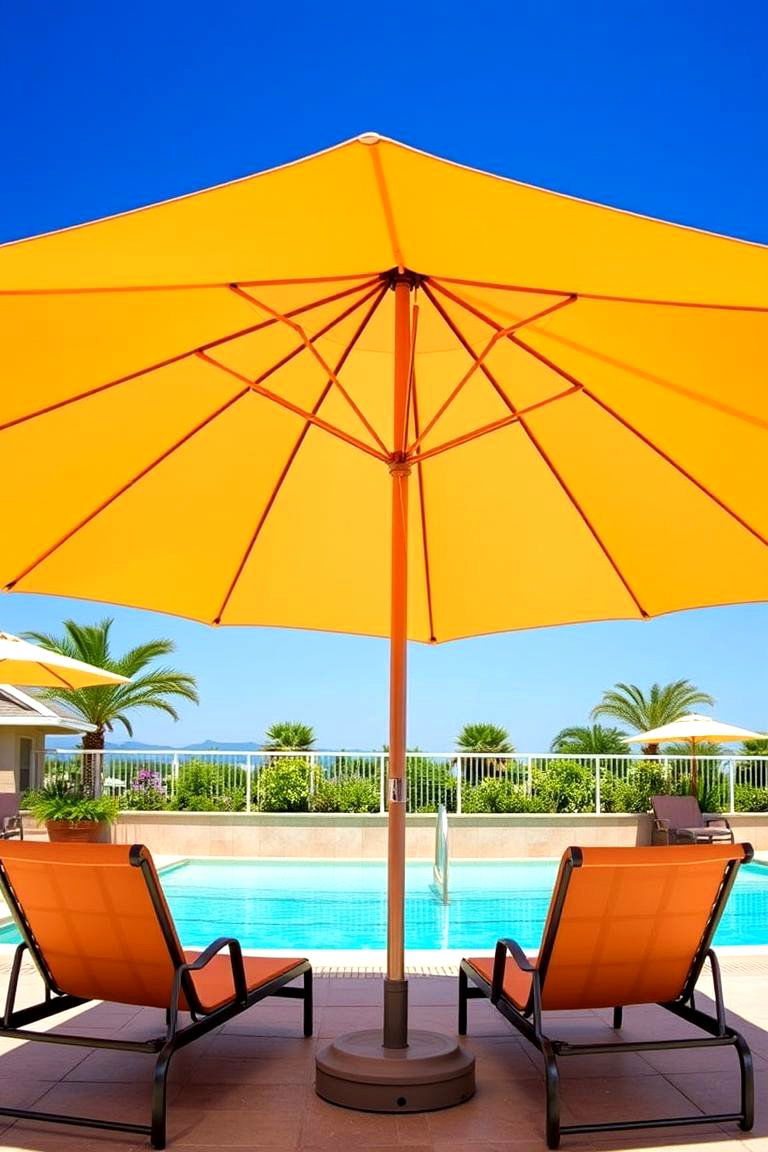 Large Patio Umbrellas for Flexible Coverage - 25 Pool Shade Ideas