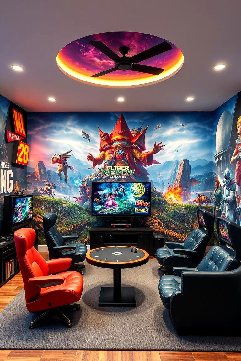 Large Scale Wall Mural - 25 Game Room Ideas