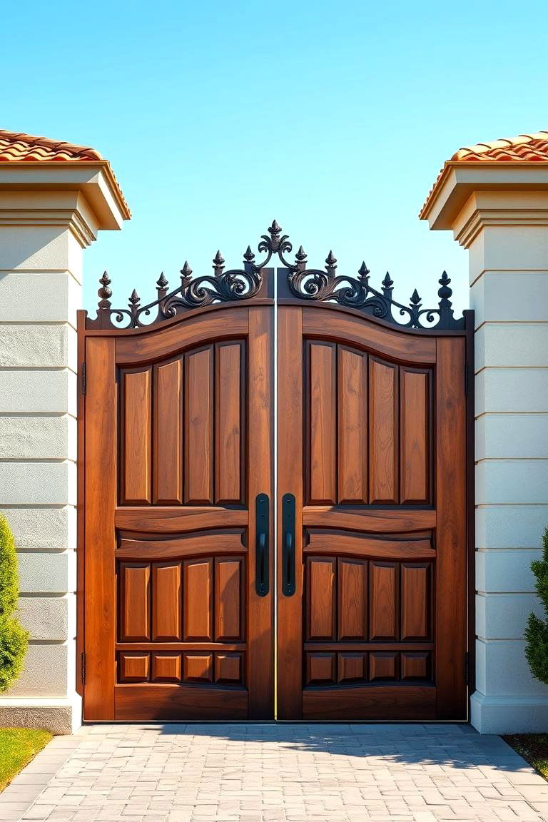 Large Wooden Swing Gates - 25 Front Gate Ideas