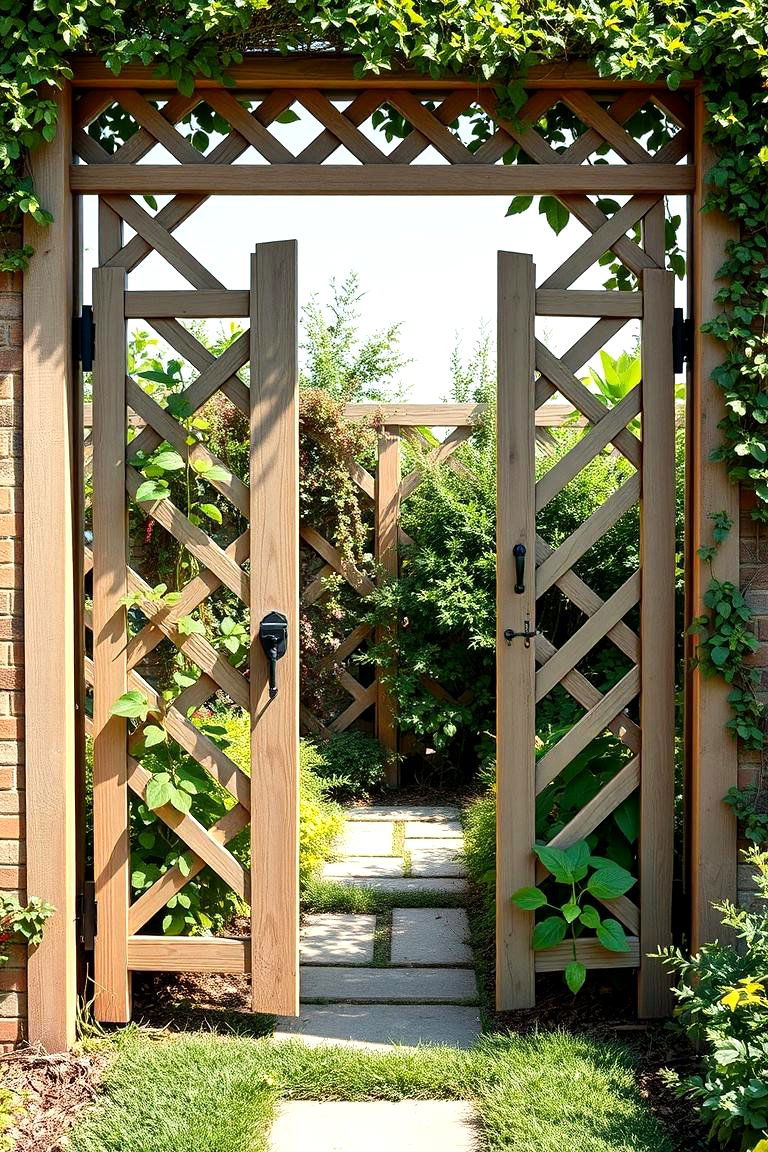 Lattice Gate for Added Privacy and Beauty - 25 Fence Gate Ideas