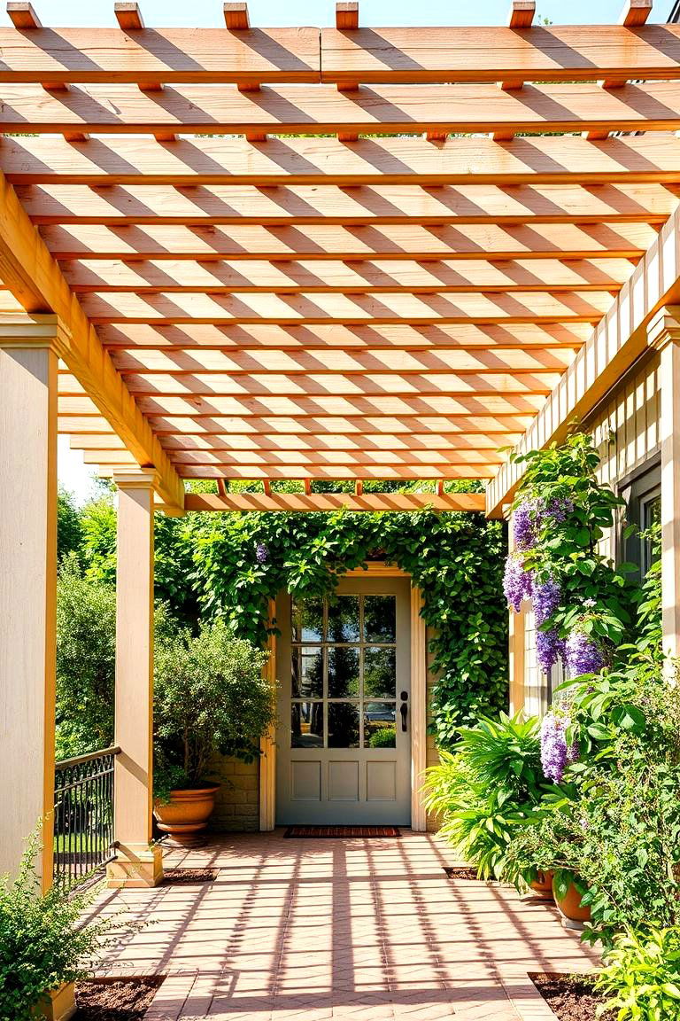 Lattice Pergola for a Touch of Intrigue - 25 Front Porch Pergola Ideas