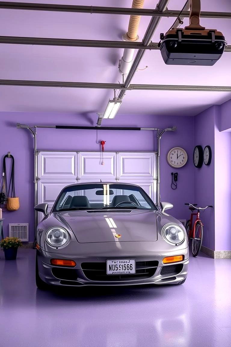 Lavender for a Soft Relaxing Environment - 25 Garage Wall Paint Ideas