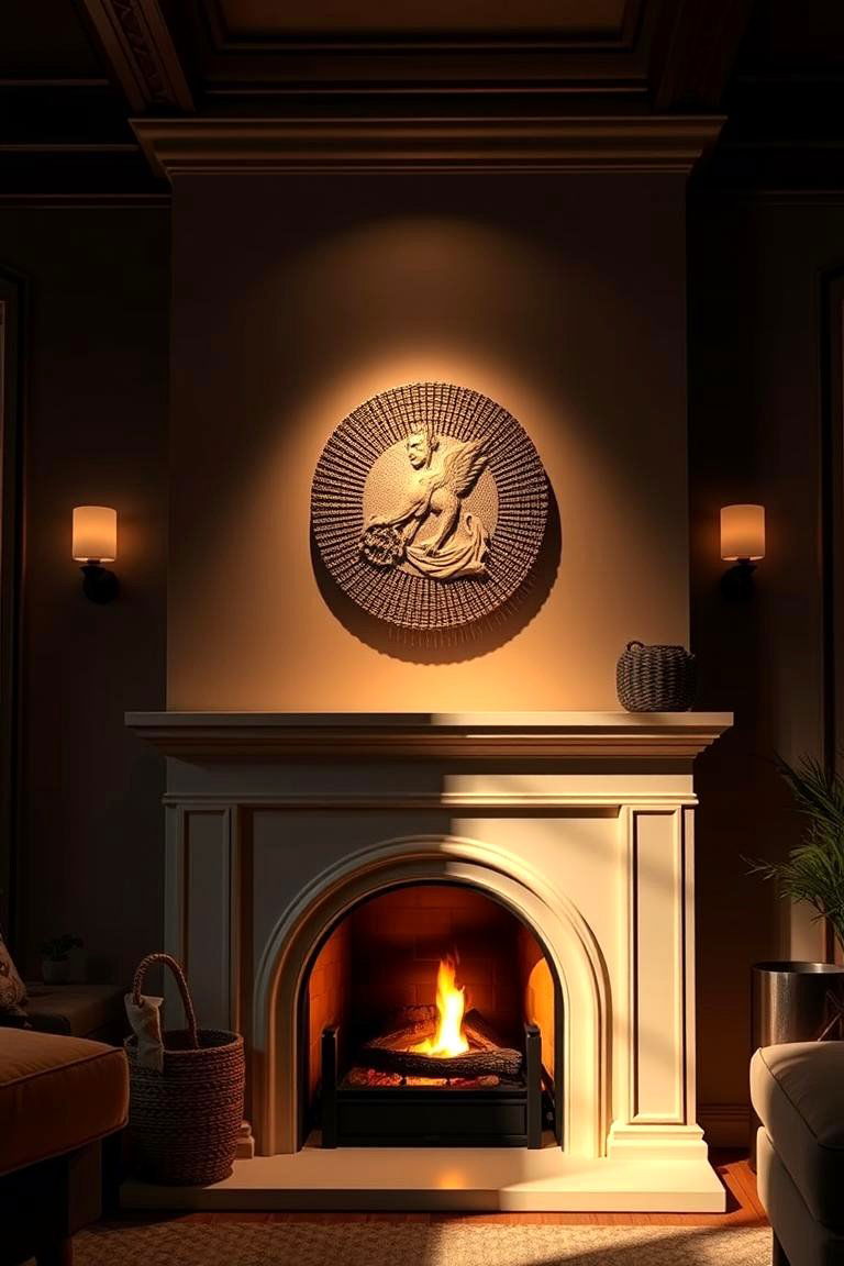 Layer Different Lighting Sources - 25 Fireplace Decor Ideas