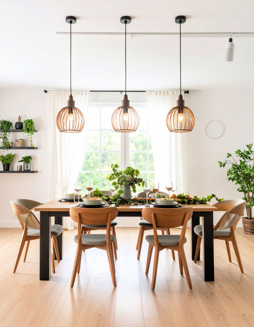 Layer Lighting with Pendant Fixtures Transitional Dining Room Ideas