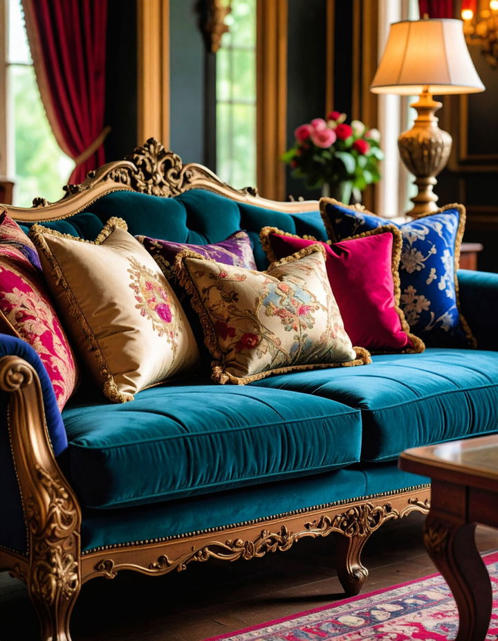Layer with Plush Cushions Victorian Living Room Ideas