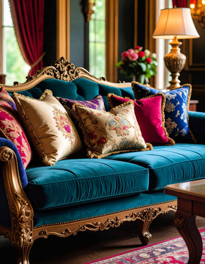 Layer with Plush Cushions Victorian Living Room Ideas