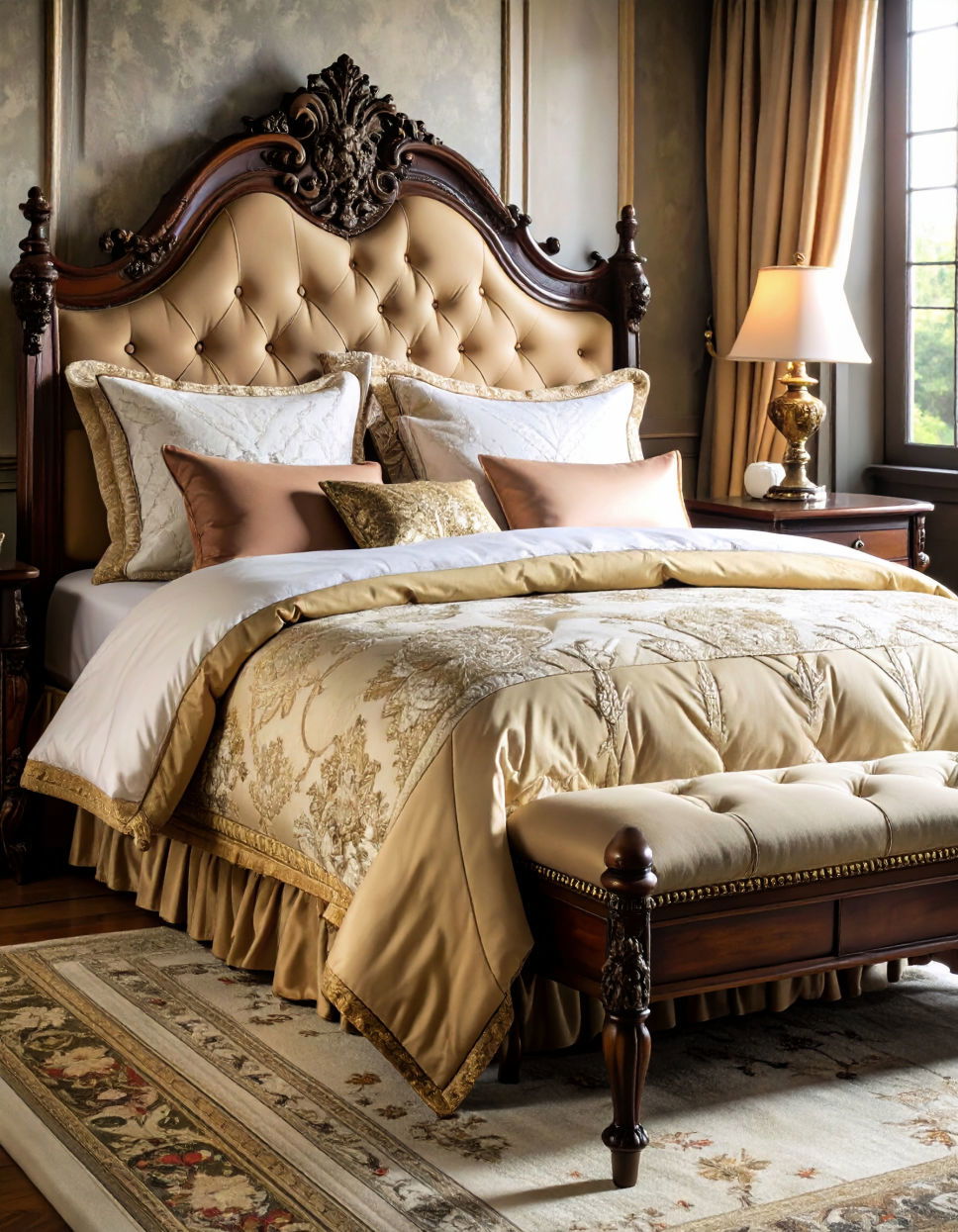Layered Bedding for Cozy Luxury Victorian Bedroom Ideas